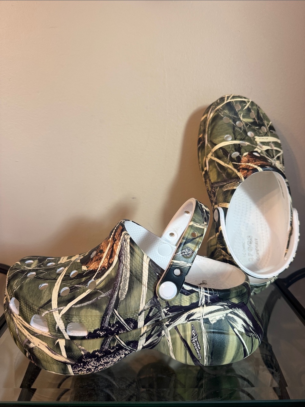 CROCS Women's Realtree Camo Slip-On Clog with Heel Strap - Green